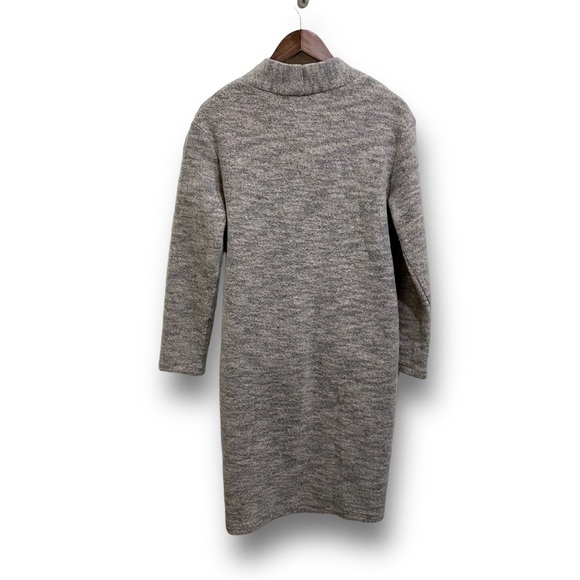 Everly Anthropologie Women's Double Pocket Long Cardigan Button Up Beige Black - Picture 3 of 6